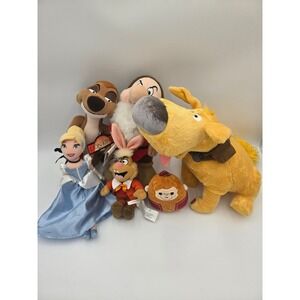 Disney Plush Lot Cinderella Timon Grumpy Dug White Rabbit Abu Great Gift for Kid